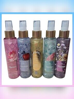 NEW 2026 COLLECTION BATH & BODY DISNEY PRINCESSES DIAMOND SHIMMER MISTS 5 PC SET